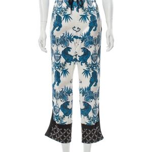 Pam & Gela Blue and White Floral Track Pants